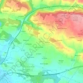 Mappa topografica La Pointe, altitudine, rilievo