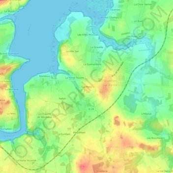 Mappa topografica Gauffeny, altitudine, rilievo