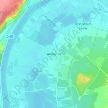Mappa topografica Anneville, altitudine, rilievo