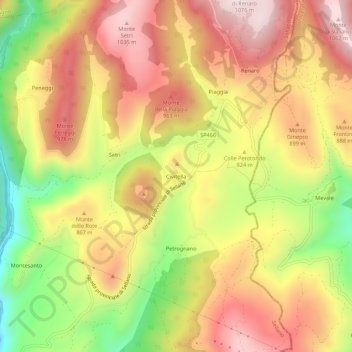 Mappa topografica Civitella, altitudine, rilievo