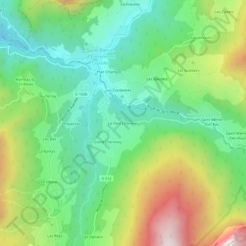 Mappa topografica Le Petit Chenevey, altitudine, rilievo