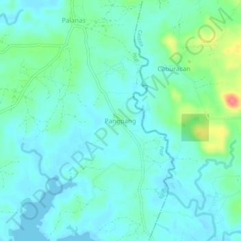 Mappa topografica Pangpang, altitudine, rilievo