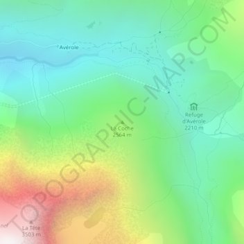 Mappa topografica La Coche, altitudine, rilievo