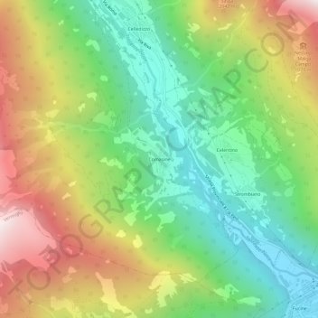 Mappa topografica Comasine, altitudine, rilievo