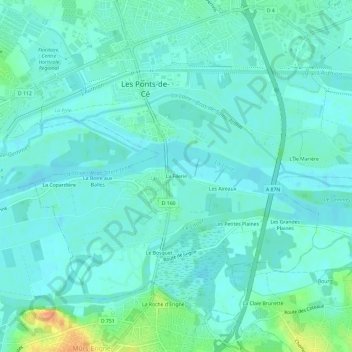 Mappa topografica La Filerie, altitudine, rilievo
