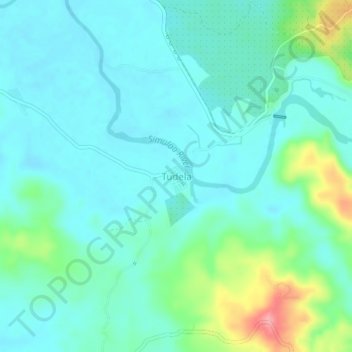 Mappa topografica Tudela, altitudine, rilievo