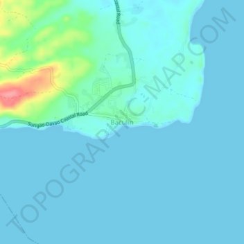 Mappa topografica Baculin, altitudine, rilievo