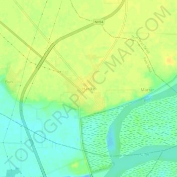 Mappa topografica Harike, altitudine, rilievo