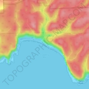 Mappa topografica Third Beach, altitudine, rilievo