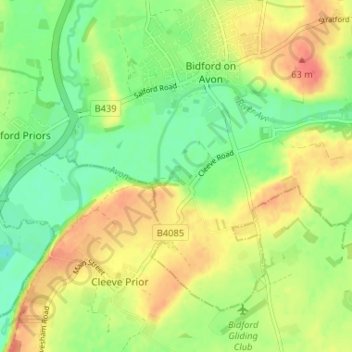 Mappa topografica Marlcliff, altitudine, rilievo