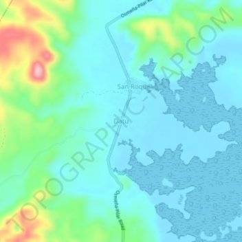 Mappa topografica Datu, altitudine, rilievo