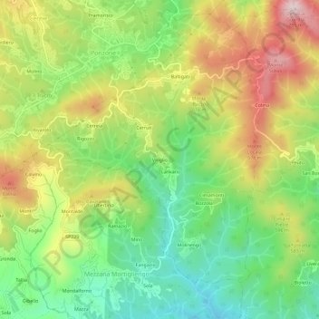 Mappa topografica Vioglio, altitudine, rilievo