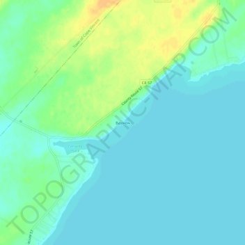 Mappa topografica Bayview, altitudine, rilievo