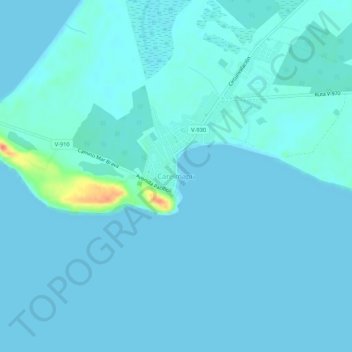 Mappa topografica Carelmapu, altitudine, rilievo