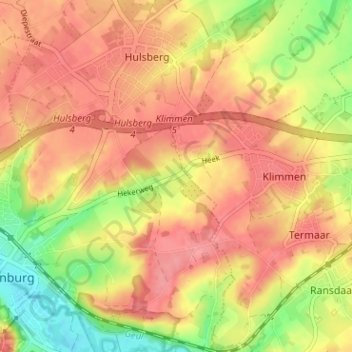 Mappa topografica Heek, altitudine, rilievo