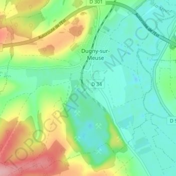 Mappa topografica Cité Sainte Barbe, altitudine, rilievo