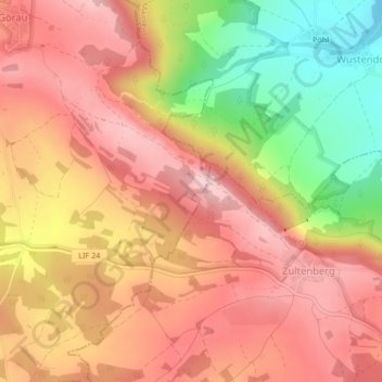 Mappa topografica Görauer Anger, altitudine, rilievo