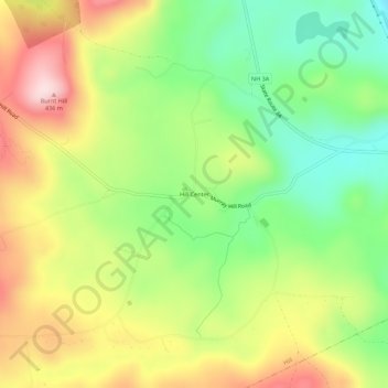 Mappa topografica Hill Center, altitudine, rilievo