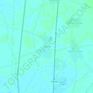 Mappa topografica Gurney, altitudine, rilievo