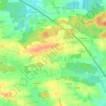 Mappa topografica Einsbach, altitudine, rilievo