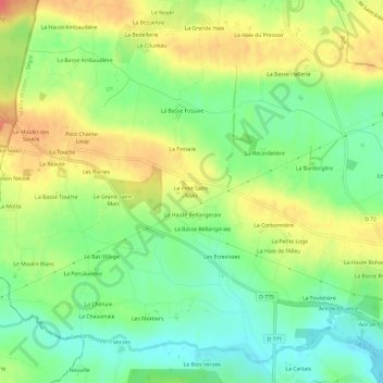 Mappa topografica Le Petit Saint-Marc, altitudine, rilievo