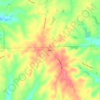 Mappa topografica Peoga, altitudine, rilievo