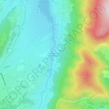 Mappa topografica Villeneuve-de-Formiguères, altitudine, rilievo