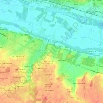 Mappa topografica Le Bastereau, altitudine, rilievo