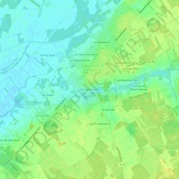 Mappa topografica Clos Saint-Pierre, altitudine, rilievo