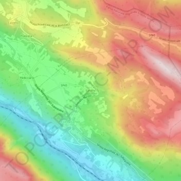 Mappa topografica San Pio, altitudine, rilievo