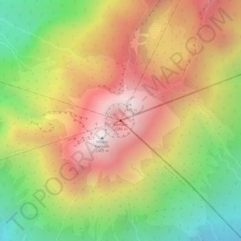 Mappa topografica Kanlaon, altitudine, rilievo