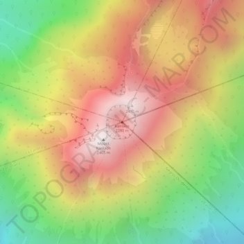 Mappa topografica Kanlaon, altitudine, rilievo