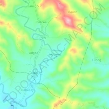Mappa topografica Sitio Durog, altitudine, rilievo