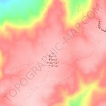 Mappa topografica Upper Forest Mountain, altitudine, rilievo