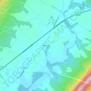 Mappa topografica Willow Hill, altitudine, rilievo