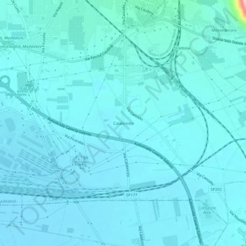 Mappa topografica Calabricito, altitudine, rilievo