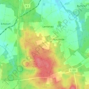 Mappa topografica Neu Lentenau, altitudine, rilievo