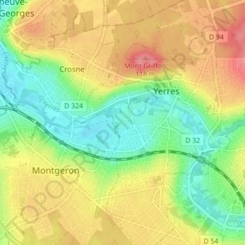 Mappa topografica Résidence de la Grande Prairie, altitudine, rilievo