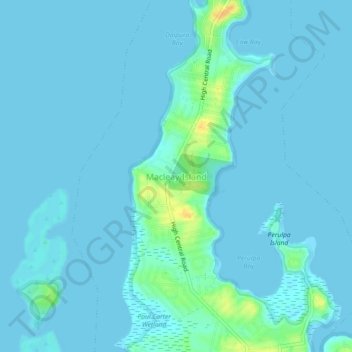 Mappa topografica Macleay Island, altitudine, rilievo