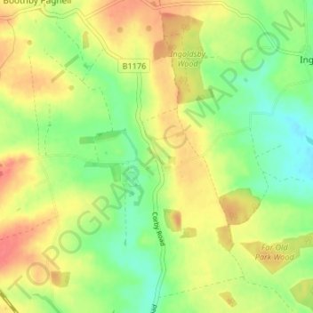 Mappa topografica Bitchfield, altitudine, rilievo