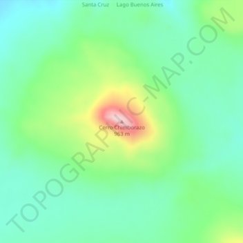 Mappa topografica Cerro Chimborazo, altitudine, rilievo