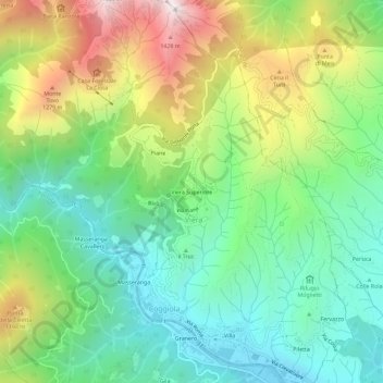 Mappa topografica Viera Superiore, altitudine, rilievo