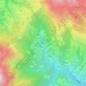 Mappa topografica Molini, altitudine, rilievo