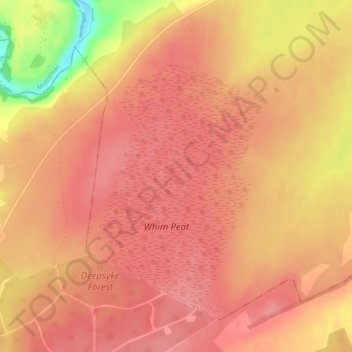 Mappa topografica Auchencorth Moss, altitudine, rilievo