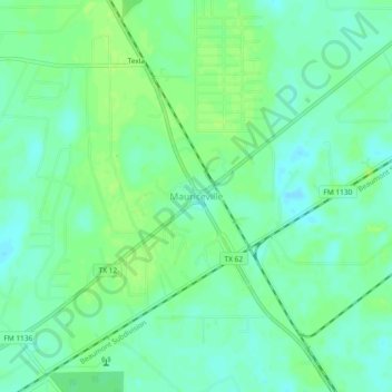 Mappa topografica Mauriceville, altitudine, rilievo