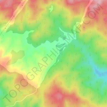 Mappa topografica Bungtown, altitudine, rilievo