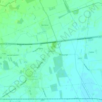 Mappa topografica Alvisopoli, altitudine, rilievo