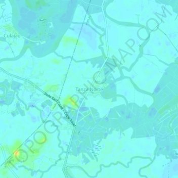 Mappa topografica Tanza Norte, altitudine, rilievo