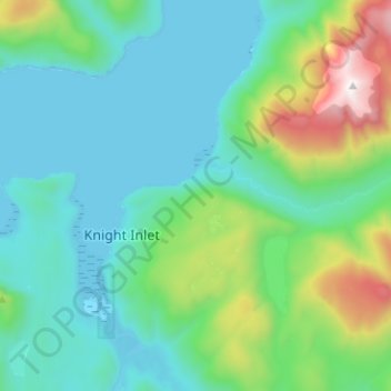 Mappa topografica Knight Inlet, altitudine, rilievo