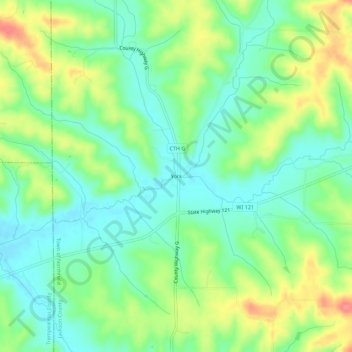Mappa topografica York, altitudine, rilievo